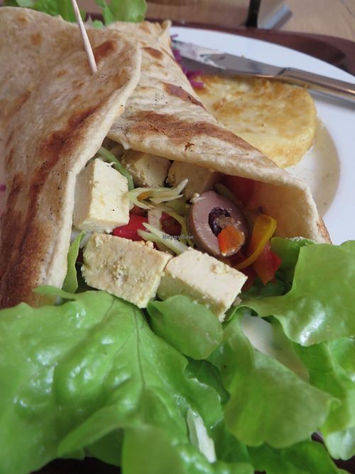 wrap with tofu and veggie filling at Vollwert-S in Giessen