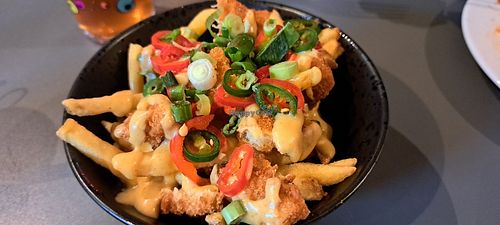 Salt and chilli chicken loaded fries at Nonna Said in Glasgow