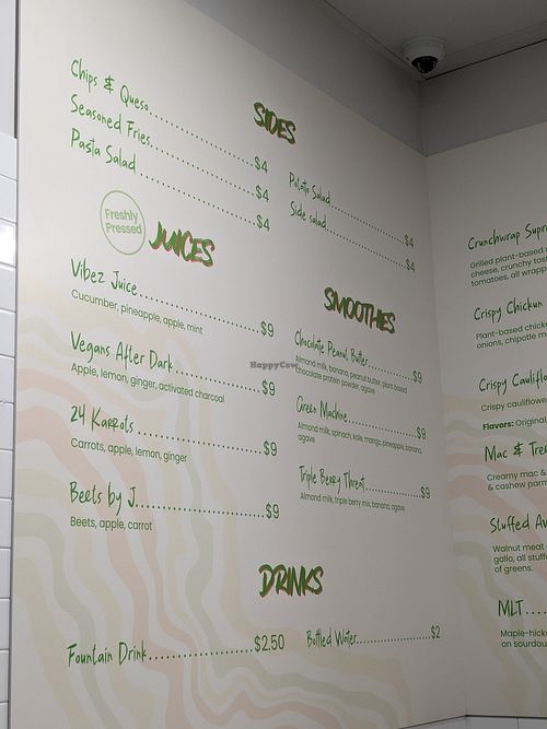 Menu at Vegan Vibrationz in Plano