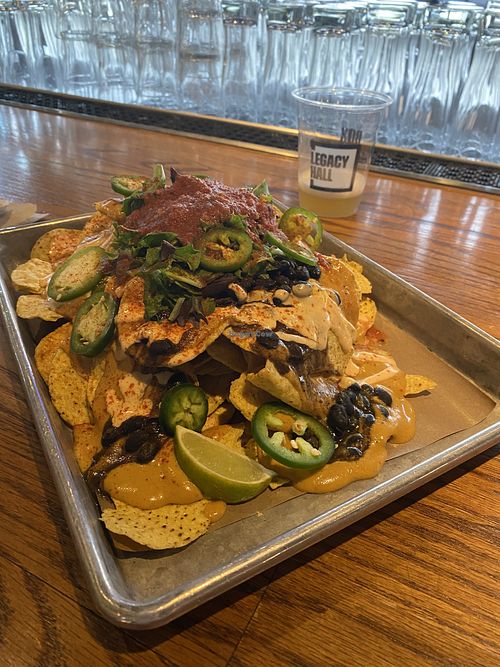 Nachos enough to share  at Vegan Vibrationz in Plano