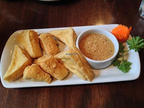 Golden Triangle (fried tofu w peanut sauce) at Bua Thai Cuisine in Washington