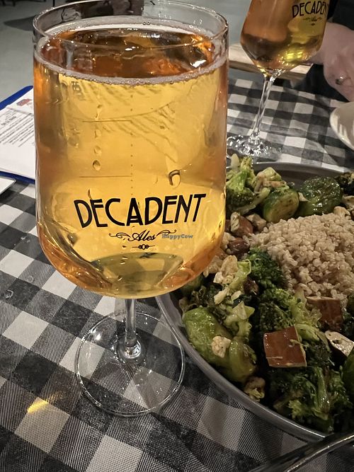 Cider from Decadent Ales, great compliment to their vegan option   at Duke's Burger Joint in Mamaroneck