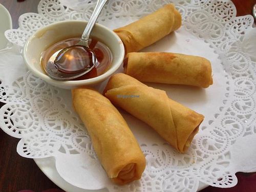 Spring rolls at Vegan Plate in Chicago
