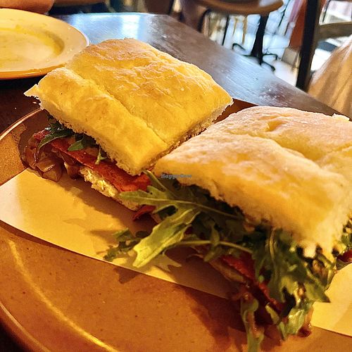 Daily focaccia with vegan baconn  at don Fred in Newtown