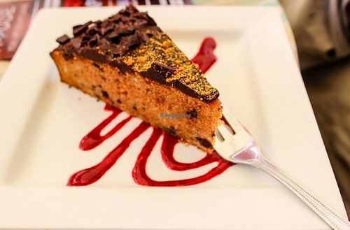 vegan chocolate - banana cake at Piccadilly Wine and Chocolate in Parnu