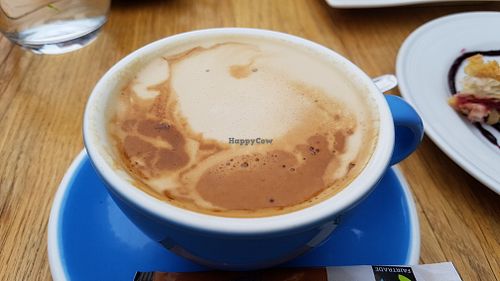 Cappuccino with oat milk at Piccadilly Wine and Chocolate in Parnu