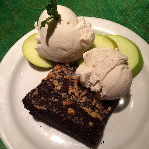Brownie with coconut ice cream at Herbivore - Divisadero in San Francisco