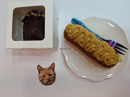 (they were giving out cute cat stickers) at Cream Dream in London