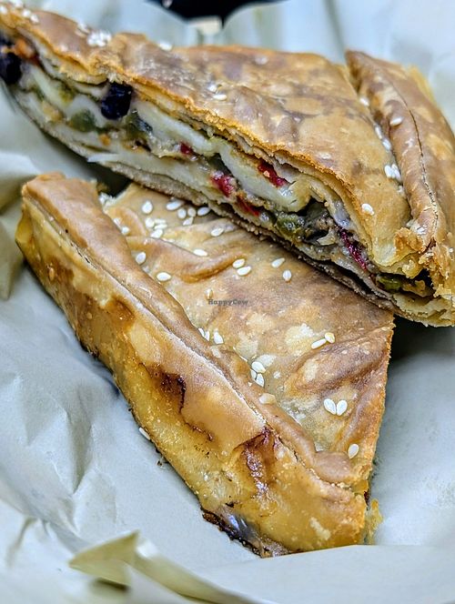 Mixed vegetable pie at Bamboo Vegan Cafe in Athens
