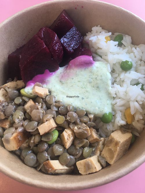 Rice and lentil bowl  at Bamboo Vegan Cafe in Athens