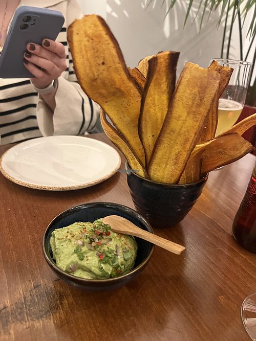 Guacamole with plantain crisps  at Paladar in South East London