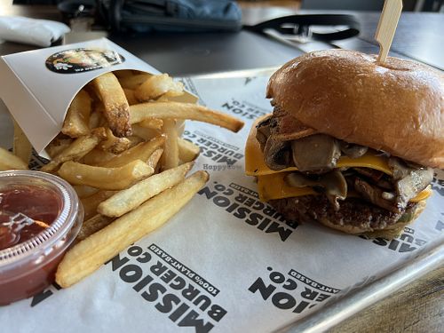 Mushroom burger  at Mission Burger Co in Austin