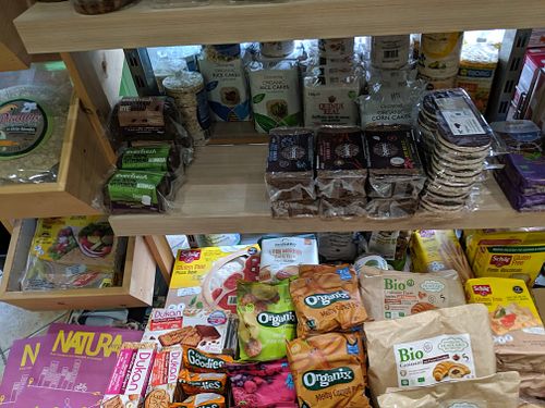 baked goods and salty snacks at Green Store in Athens