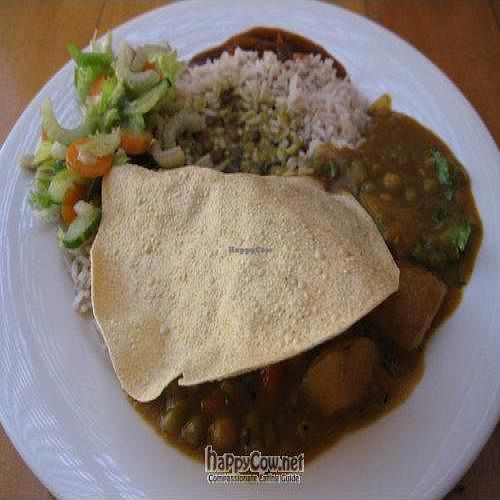 Lunch plate at Krishna's Cafe - Govinda's in Newcastle
