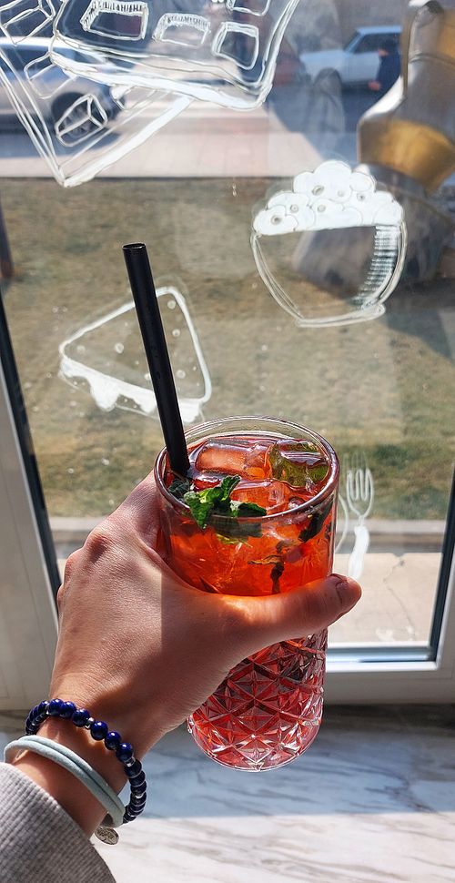 Pomergranate homemade lemonade at Dom in Gyumri