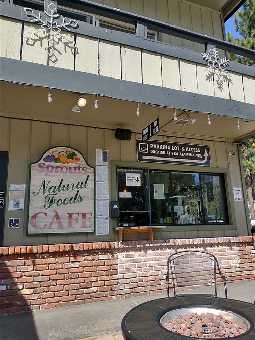 A welcome sight for hungry vegan travelers ❤️ at Sprouts Natural Foods Cafe in South Lake Tahoe