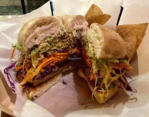 Tempeh Burger   at Sprouts Natural Foods Cafe in South Lake Tahoe