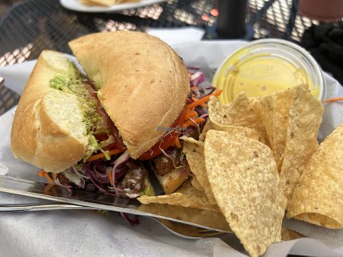 Veggie burger   at Sprouts Natural Foods Cafe in South Lake Tahoe