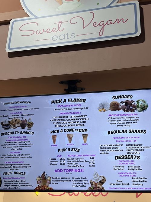 The menu ^^  at Sweet Vegan Eats - epiQ Food Hall in Woodbridge