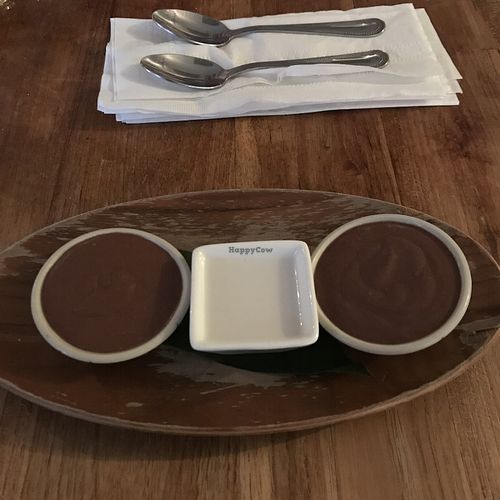 Vegan chocolate coconut mousse with coconut cream at Boda in Portland
