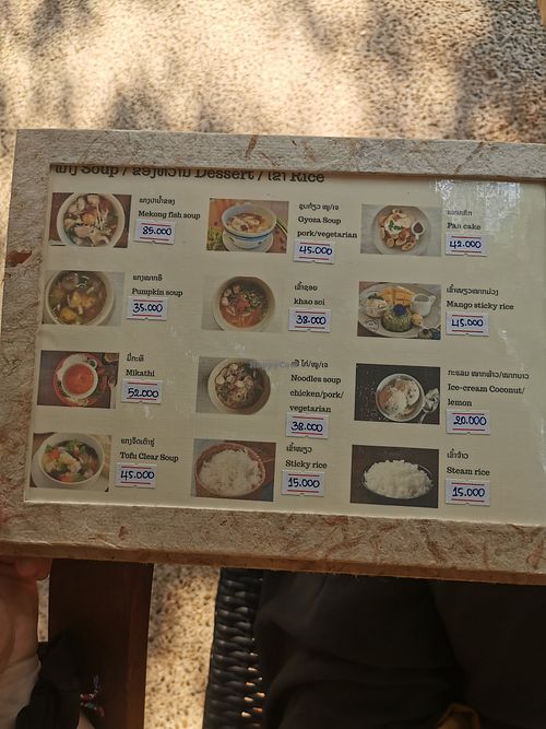 Menu at The Teahouse in Luang Prabang