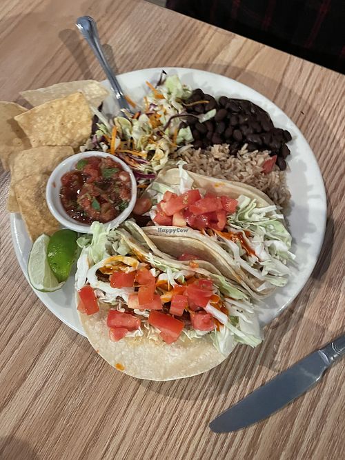 Buffalo tempeh taco platter   at Freshies Restaurant and Bar in South Lake Tahoe