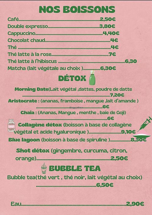 Menu  at Veg'Anne By Anne Dorcay in Paris