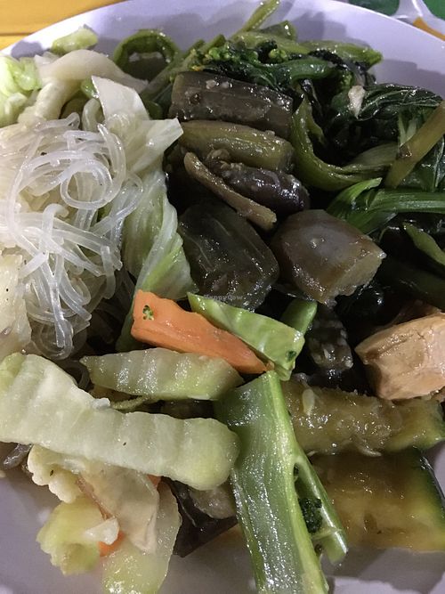 For 30,000 kip you can fill your plate with as much food as you want  at Vegetarian Buffet - Street Food Alley in Luang Prabang