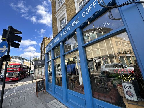 store front  at Keystone Coffee in North London