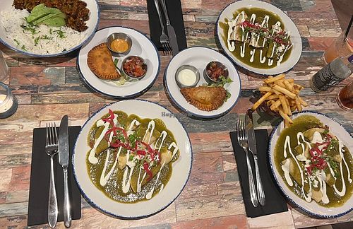 Lunch with 3 friends who aren't vegan : ) at Cantina del Barrio in Cheltenham