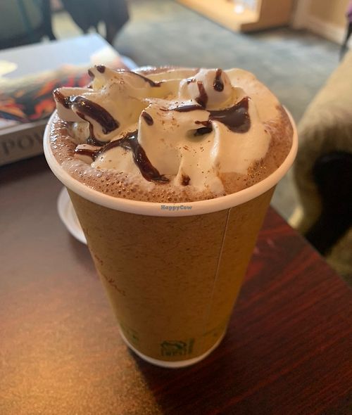 Hot cocoa with mini marshmallows and whipped topping…mmm!  at Crumhorn Coffee House in Oneonta