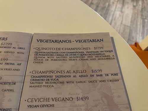 Menu  at Bahia Mar in Puerto Ayora