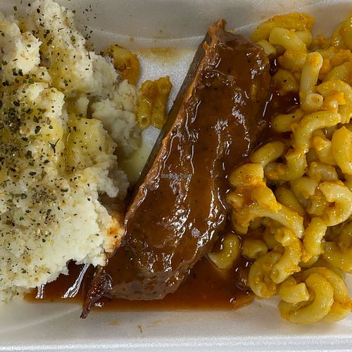 Meatloaf mashed potato and Mac and cheese at Love in Action Cafe - Maybe closed in Charlotte
