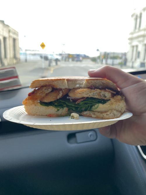 Vegan bagel  at Harbour Street Collective Cafe in Oamaru