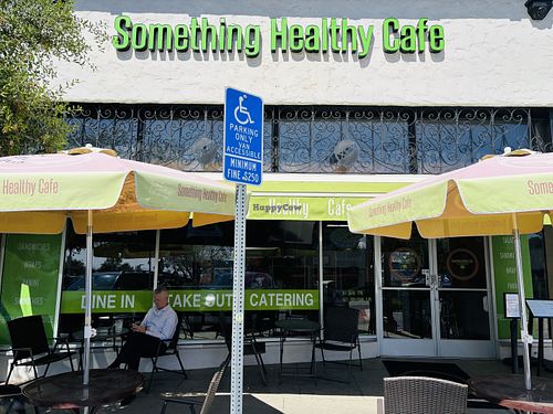 Cafe front  at Something Healthy Cafe in Sierra Madre