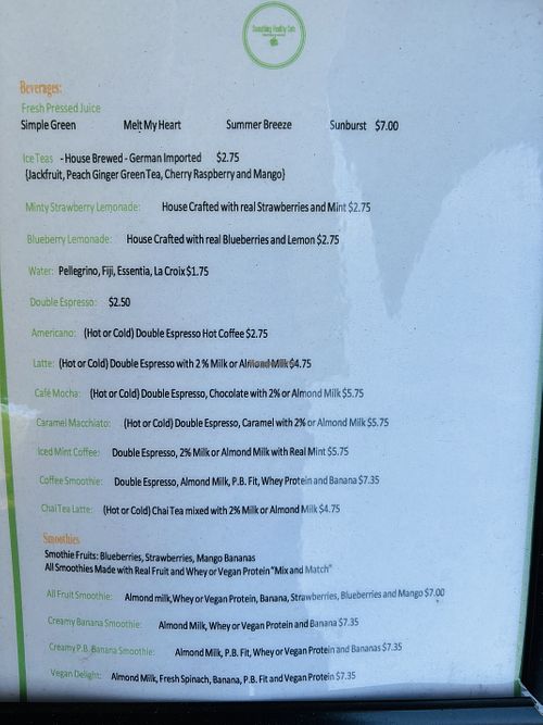 Menu  at Something Healthy Cafe in Sierra Madre