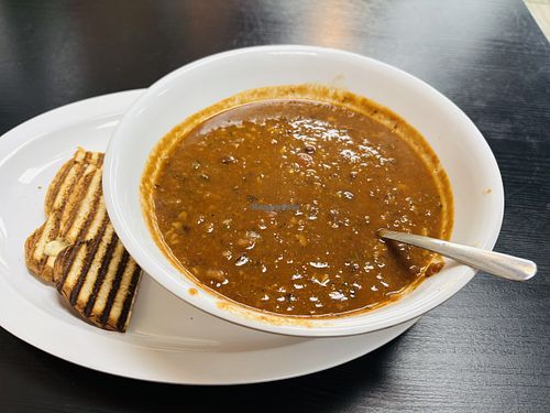 Minestrone soup   at Something Healthy Cafe in Sierra Madre