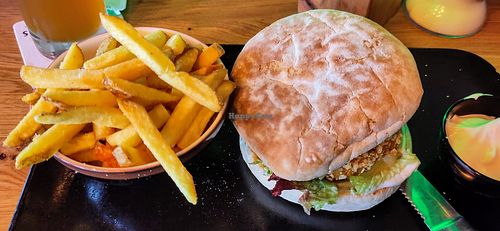 Burger mit Süßkartoffel Patty at Restaurant Leuchtfeuer in Cuxhaven