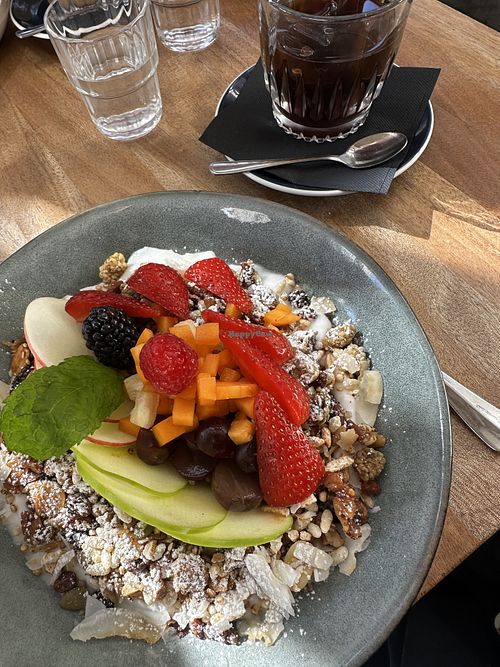 Granola and cold breww  at Tatler Lane by Sweetbrew in Launceston