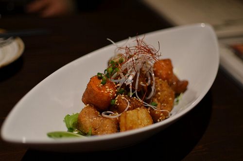 Karaage (deep fried 'chicken') and root vegetables at Iki Laboratory in Sapporo