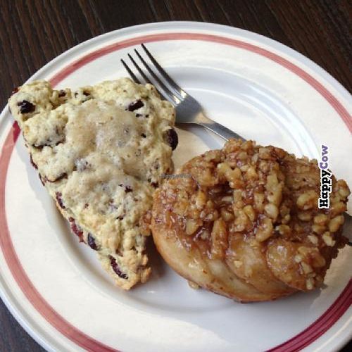 cranberry orange scone and sticky bun at Dough Bakery in Atlanta