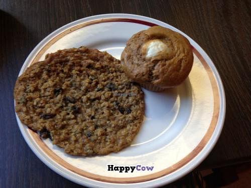  cappachino muffin with cream cheese and oatmeal raisin cookie at Dough Bakery in Atlanta
