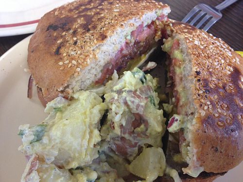 cemita with potato salad at Dough Bakery in Atlanta