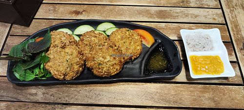 Fried mushrooms with three sauces at Muro Organic Vegan Restaurant in Nha Trang