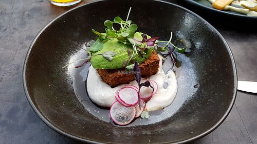 Tofu, avocado and vegan cream at F-hoone in Tallinn