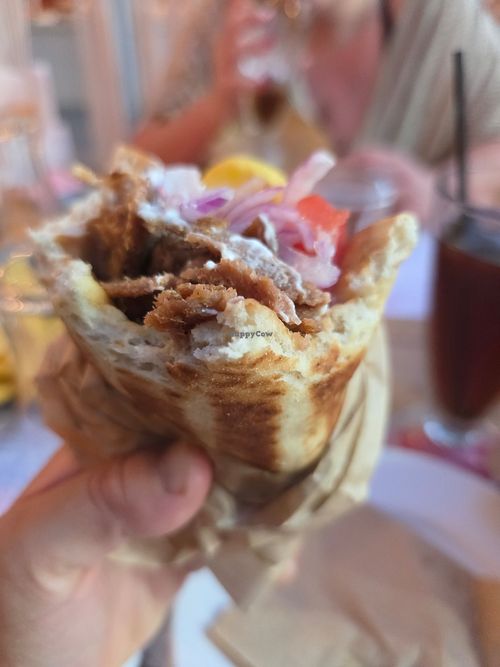 Vegan girus at Gyro Mania in Chalkis
