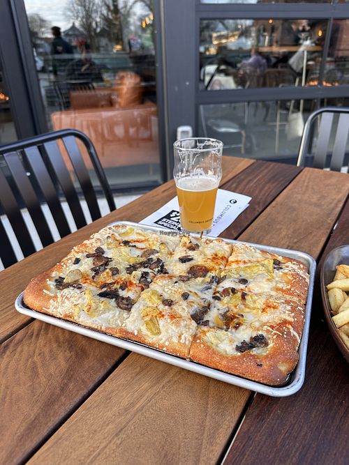 Vegan cheeze   at Columbus Brewing Company Beer Hall in Columbus