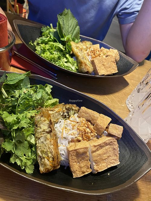 Both vegan with summer rolls and tofu  at Bep Bu - Vietnamese Street Food in Munich