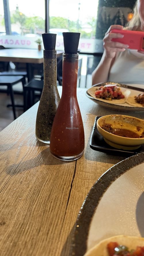 Homemade hot sauces   at Hot Taco Street Taqueria in Orlando