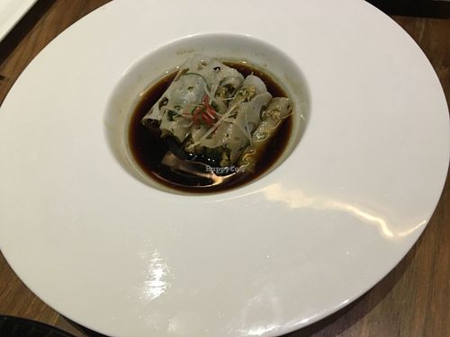 lotus root used as the wrap for a roll, very delicious! at WUJIE 大蔬无界 - Xujiahui Park in Shanghai